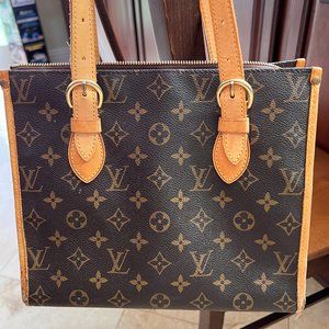 Louis Vuitton Black and Tan Monogram Tote